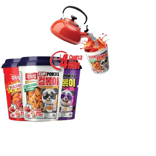 

CUPPOKKI 130 GRAM / TTEOKPOKKI CUP / KOREAN SNACK / TOKPOKKI SIAP MAKAN / TOKPOKKI INSTAN HALAL / CU