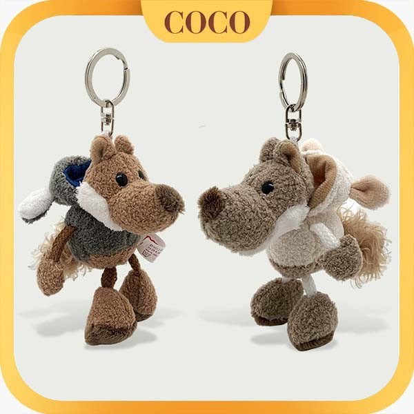 Jelek dan lucu Seekor serigala berbulu domba Gantungan kunci mini boneka mewah Pesona tas sekolah Ta