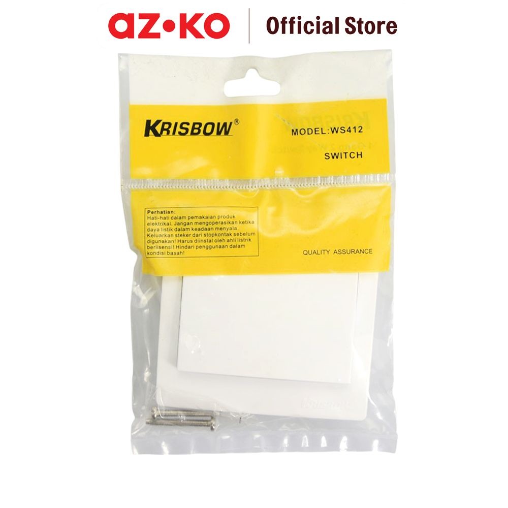 AZKO Krisbow Saklar 1 Gang 2 Way Ws412 - Putih Cetekan Listrik Sakelar Saklar Single Peralatan Listr