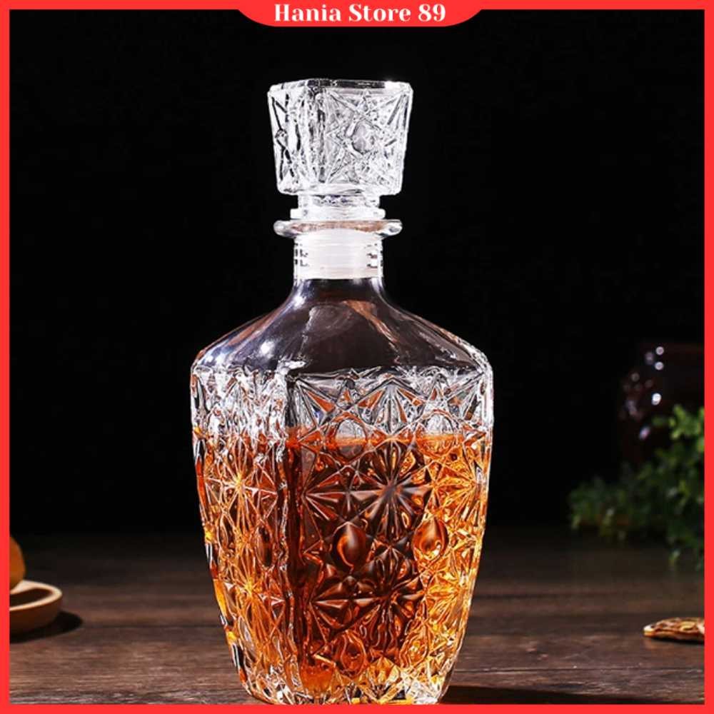 Whisky Decanter Glass Bottle Liquor Scotch Luxury Diamond 750ml - C04