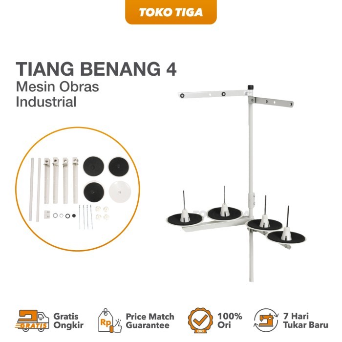 Tiang Benang 4 Cones Mesin Obras Industrial High Speed