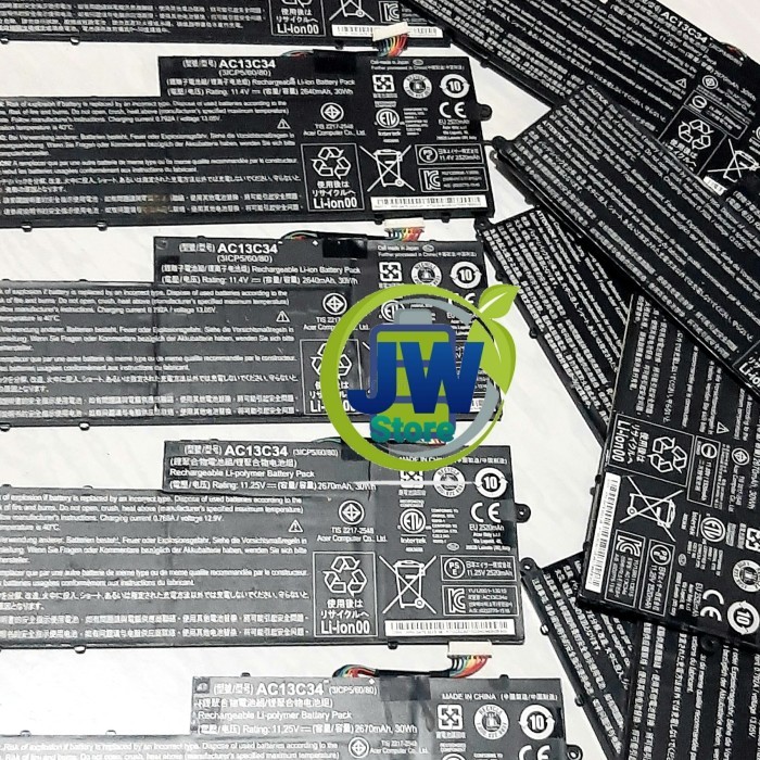 Baterai laptop bekas baterai polimer perbatang isi 3 cell baterai  ..