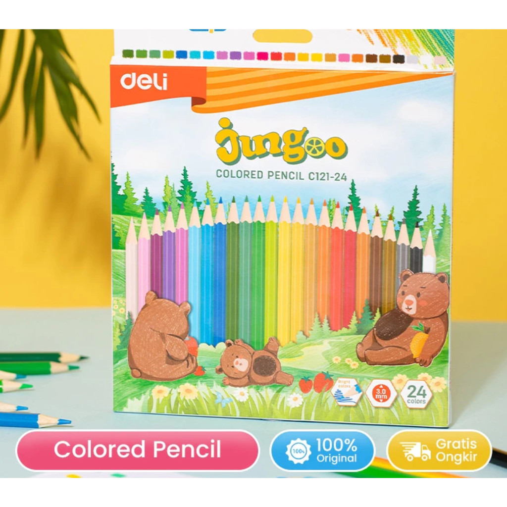 

Deli Coloring Pencil / Pensil Warna 24 Warna Hexagonal Jinggo Series Pewarnaan Cerah EC121