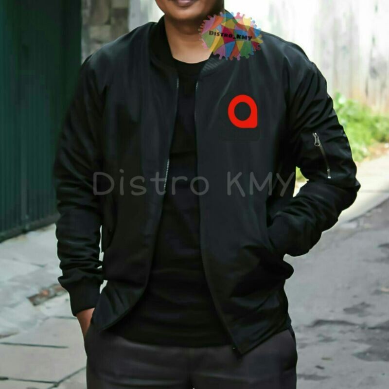 JAKET BOMBER HITAM MAXSIM SIMPLE KEREN