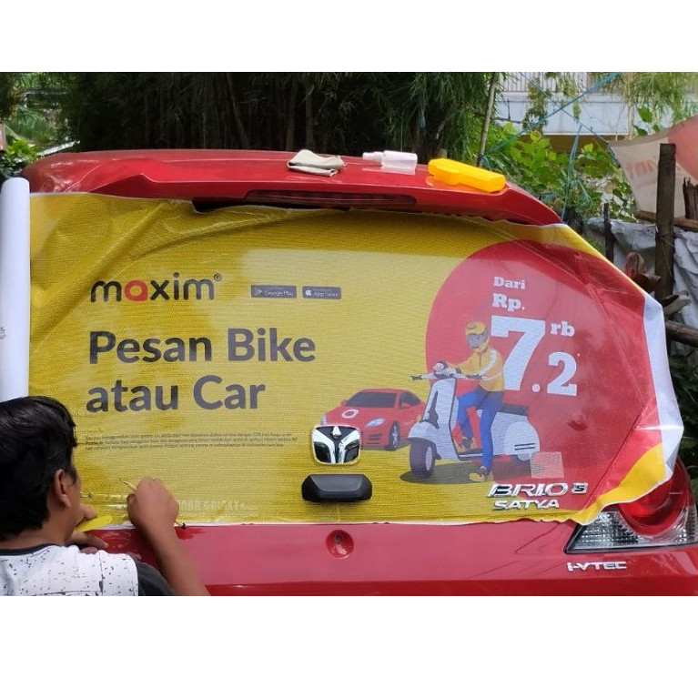 STIKER MAXIM PRIORITAS KACA BELAKANG 2024 LABEL HARGA