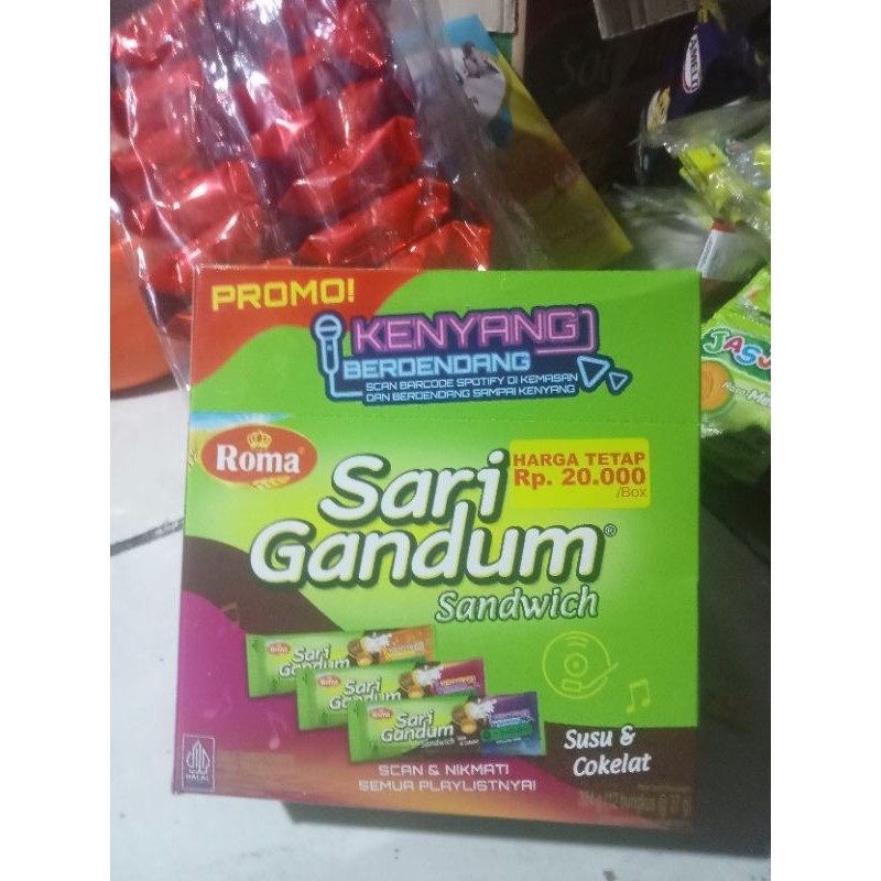 

SARIGANDUM sandwich 27gr x12 susu dan coklate