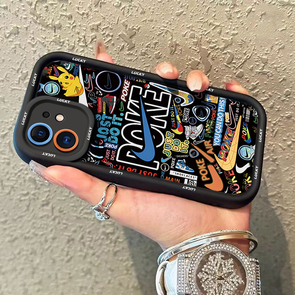 Untuk Case Cute Nike Pikachu Phone Case Hp VIVO V40 Lite 4G 5G V30E V30 Pro V29 V15 V27 V20 V21 Y16 