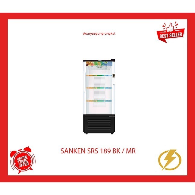 SHOWCASE SANKEN 180 LITER 145 WATT SRS - 189 BK/MR