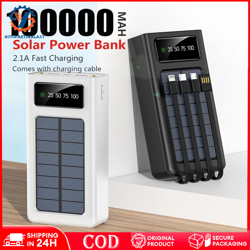 50000/100000 mAh Powerbank Robot Power Bank Solar Cell Tenaga Surya Portable Led Indikator Multifung