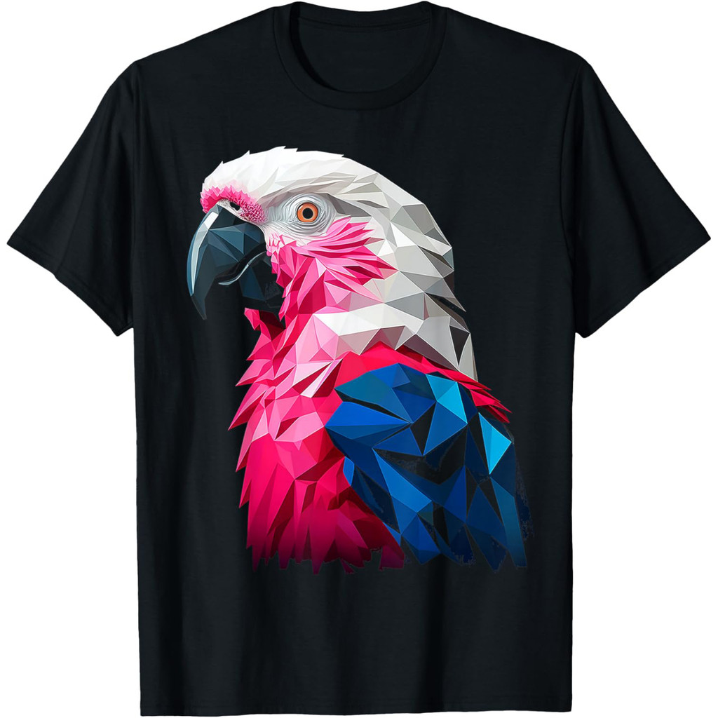 Kaos Poligon Burung Beo Motif Hewan Burung Beo Berwarna-warni