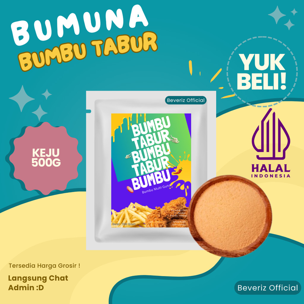 

BEVERIZ Bumbu Tabur KEJU | Cheese Seasoning Powder 500g {BISA COD}{TERSEDIA HARGA GROSIR}