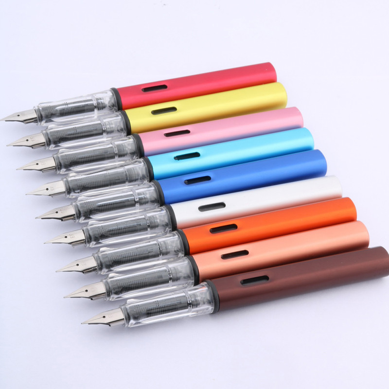 

High quality 330 Metal Fountain Pen fashion Transparent color EF 0.38mm Nib ink pens Business Office school supplies new