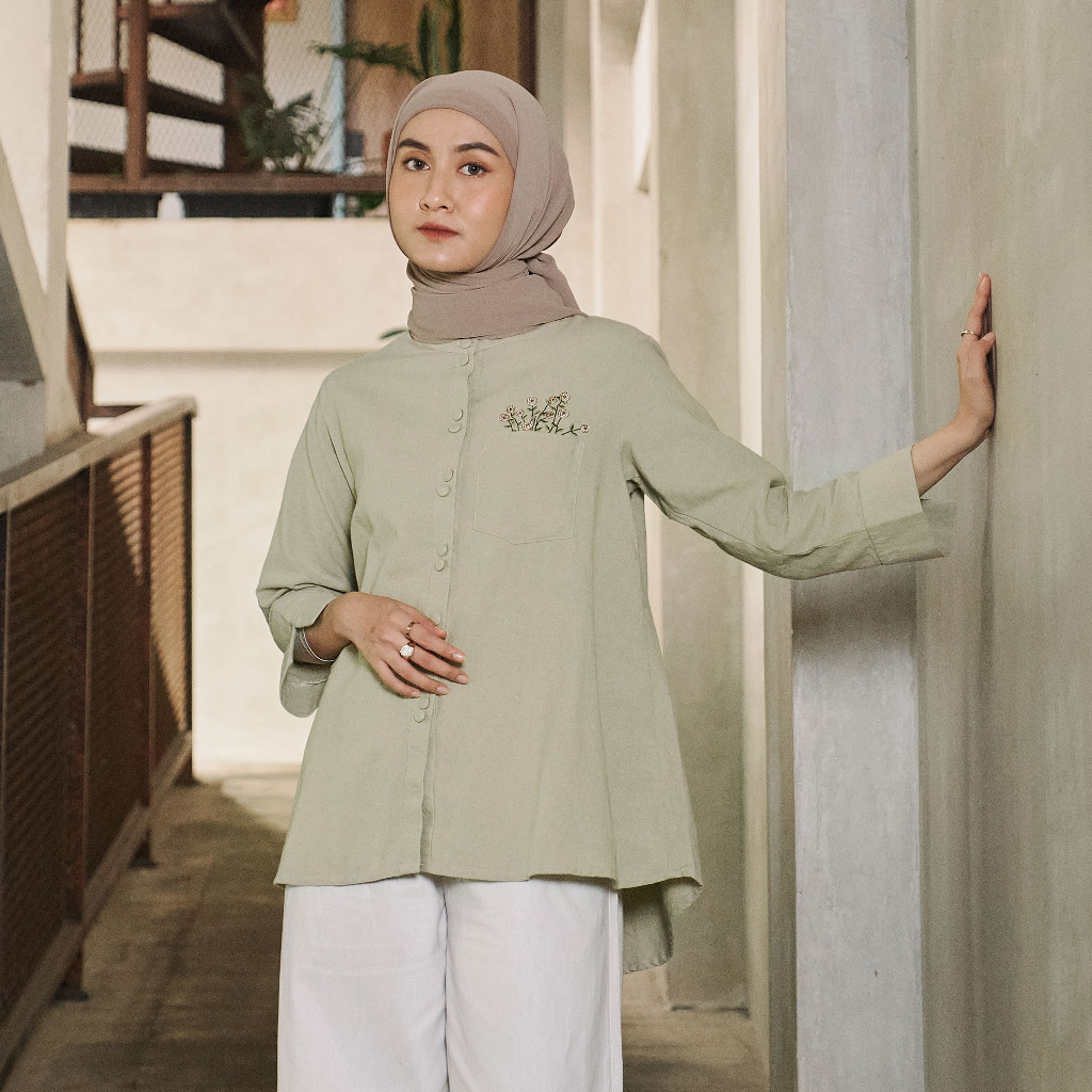 [DISKON GILA] GIYOMI ID - Camille Blouse / Kemeja Wanita / Kemeja Bahan Linen / Kemeja Atasan Wanita