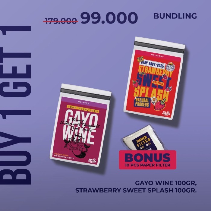 

Bundling Kopi 100g Buy 1 get 1 + Paper filter 01 isi 10pcs