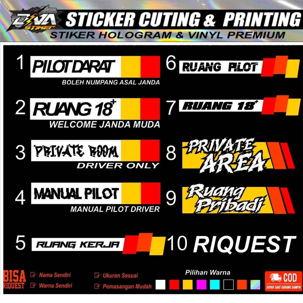 STICKER KACA PINTU/BODY MOBIL TRUCK/PICK UP/L300