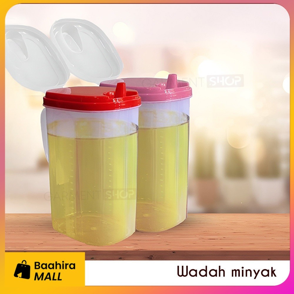 Wadah Minyak Goreng 2 Liter Botol Tempat Penyimpanan Susu Teko Plastik Serbaguna Oil Pot Serbaguna