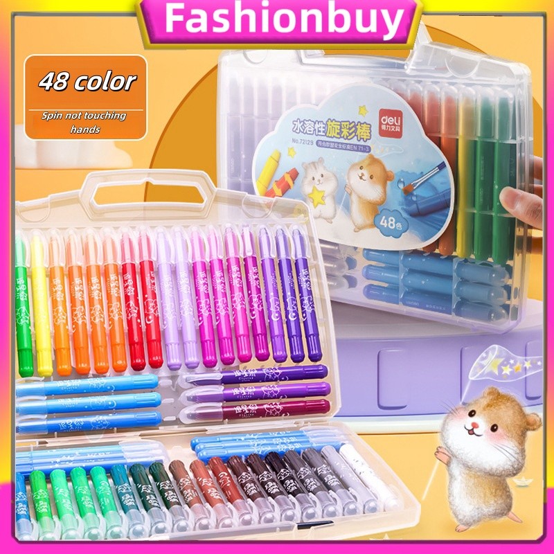 

Grasp Crayon Set 48 Warna Mata Sedang Silky Crayon Water Soluble Crayons Krayon Licin Grasp