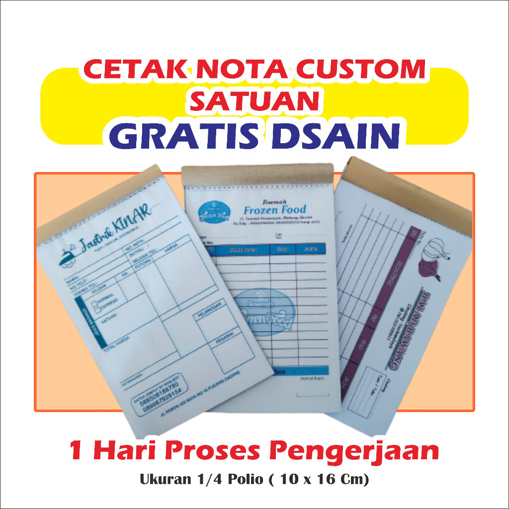 

Cetak nota faktur invoic surat jalan custom 2 play nama sendiri Nota custom nama