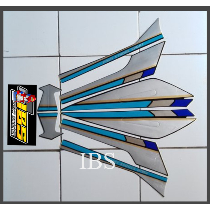 STRIPING GL PRO 1992 HITAM BIRU STANDAR HONDA POLET STIKER