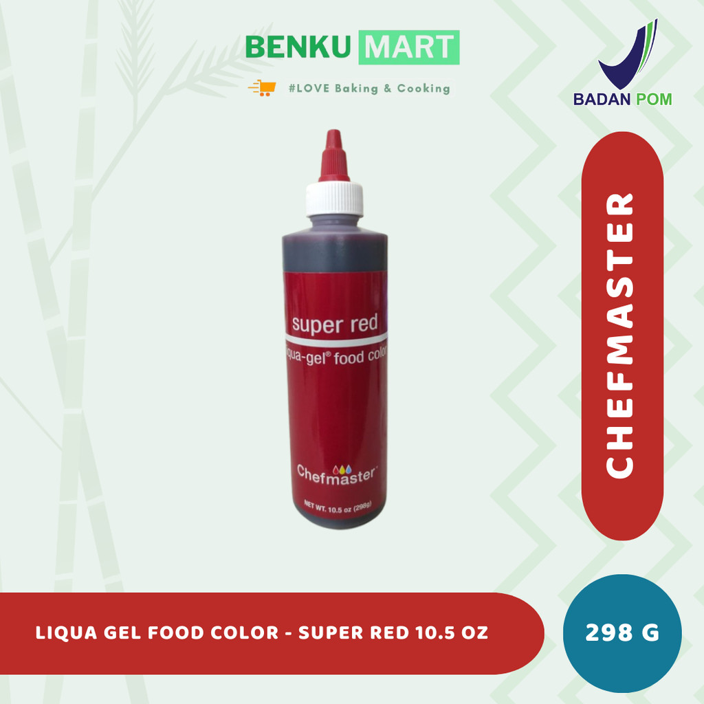 

Chefmaster SUPER RED Liqua Gel Food Color 298 gr Pewarna Makanan