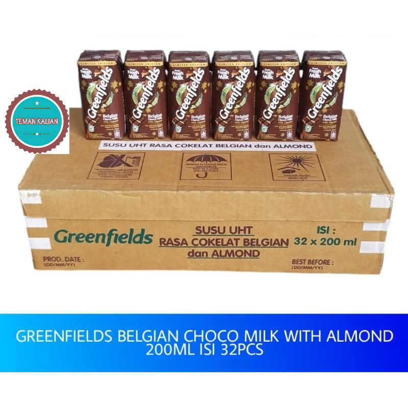 

Greenfields Belgian Choco Milk With Almond 200ml 1 Karton isi 32pcs
