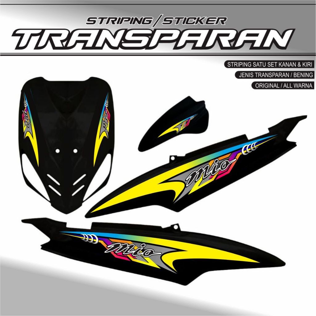 TRANSFARAN STRIPING MIO KARBU MIO LAMA STRIPING TRANSPARAN STIKER