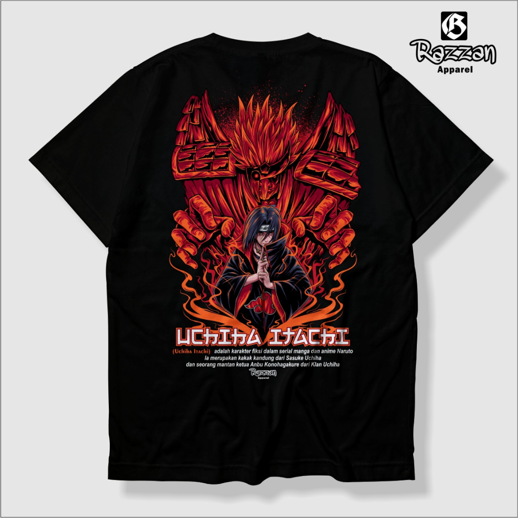 Kaos T-shirt Razzan Kaos Uchiha Itachi Perfect Susanoo Special Anime Naruto Cotton Combed 24s