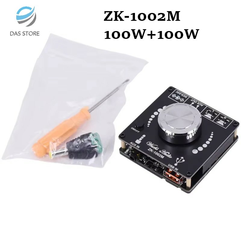 ZK-1002M 100W+100W Bluetooth 5.0 Power Audio Amplifier Board Stereo AMP Amplificador Home Theater AU