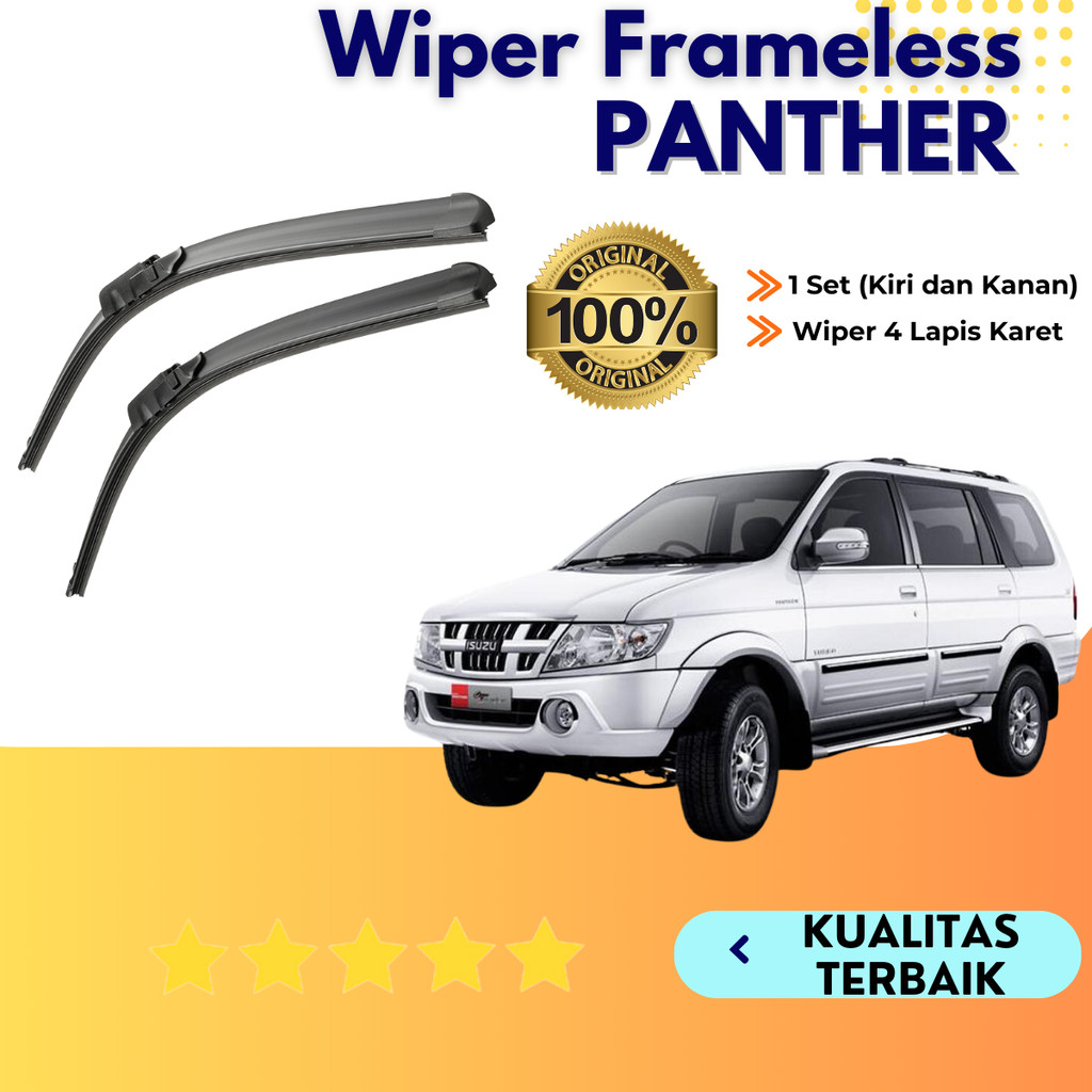 (BISA COD) Wiper Mobil Frameless Isuzu Panther 2001 - Sekarang Sepasang 2 PCS Kiri dan Kanan Tanpa R