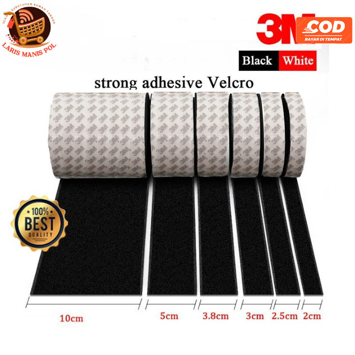 LMP Velcro Tape Lakban Velcro Tape 2cm, 2,5cm, 3cm, 5cm Hook and Loop 3M Adhesive Perekat Serbaguna