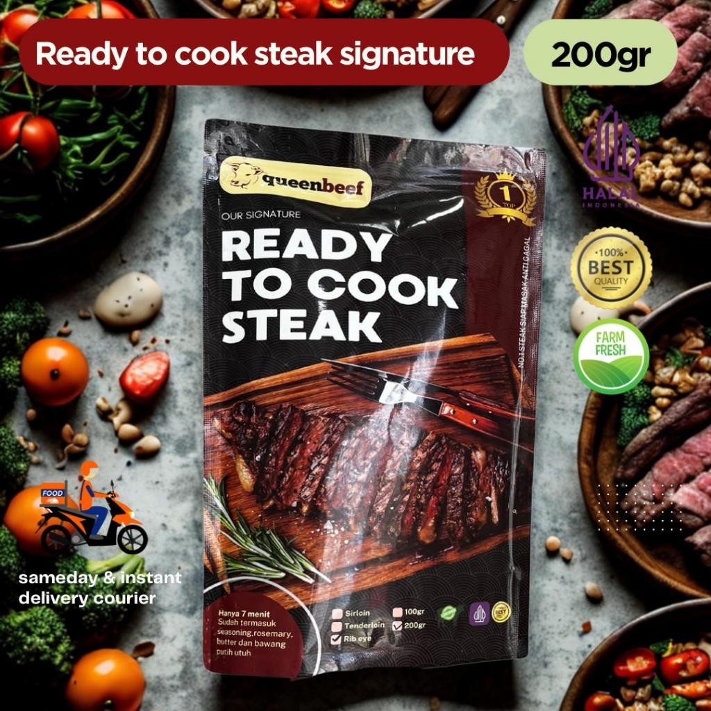 

Steak Ready to Cook Australian Premium Meltique 200 gram ( sirloin / tenderloin / rib eye )siap masak meltic