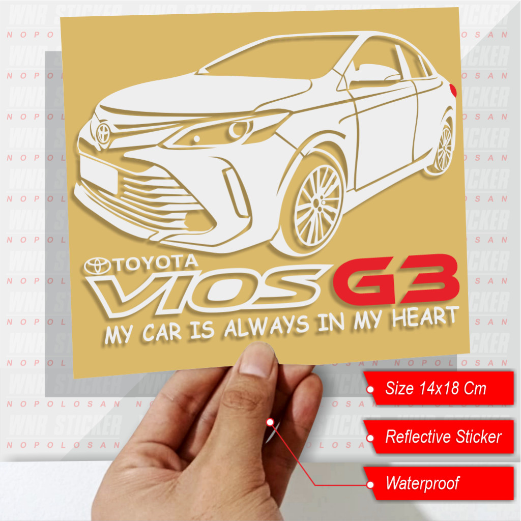Stiker Cutting Variasi kaca mobil Vios Gen 3