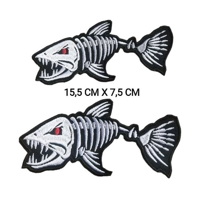Patch Bet Emblem Bordir Gambar Ikan Piranha