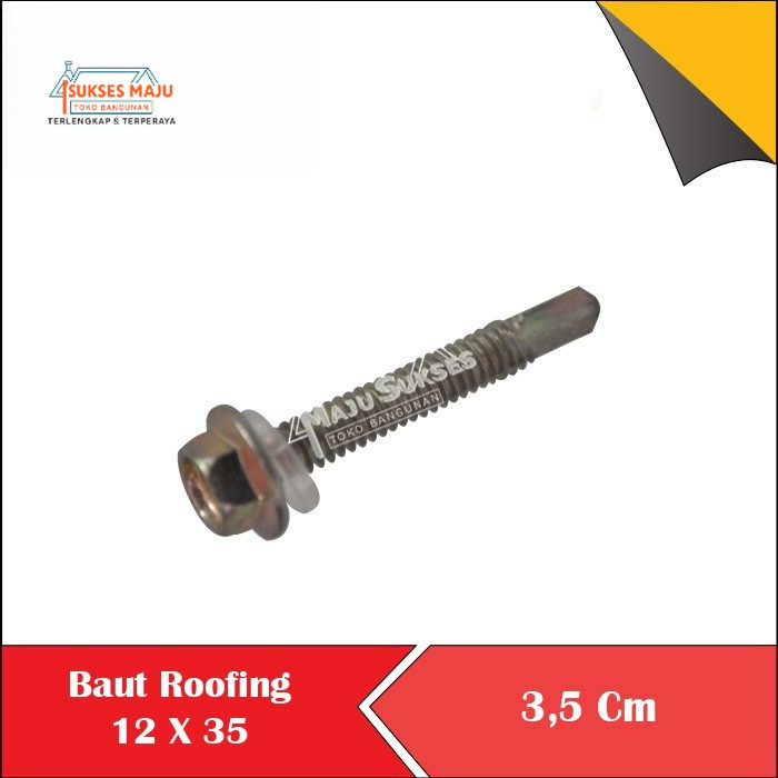 BAUT BAJA RINGAN 12 X 35 (3,5 CM) BAUT ROOFING 12X35 SEKRUP BAJA RINGAN 3,5CM PER DUS ISI 500 PC