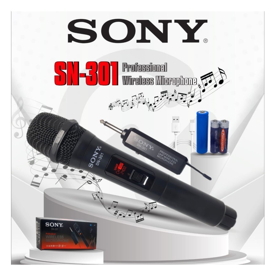 Sony Mic WIRELESS SONY SN-301 microphone tanpa kabel UHF Single