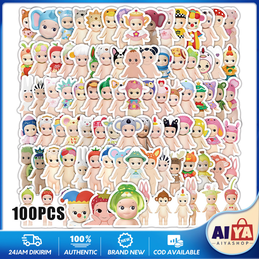 

100 Pcs Sticker Sonny Angel Lucu Stiker Anti Air | Animal, Fruit, Cat Life, Vegetable | Deco Stiker Waterproof untuk dekorasi scrapbook, deco pola, journaling, phonecase, headphone dll