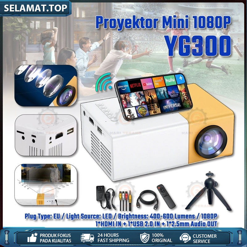 Proyektor mini YG300 Portable Led mini Proyektor hp mini Home Theater HDMI mini Proyektor Proyektor