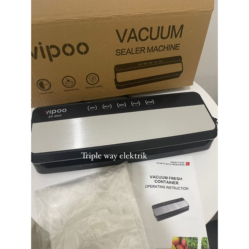 vacuum sealer makanan kering/basah (bukan kuah) / mesin press plastik vacum vipoo & vacuum siller ma