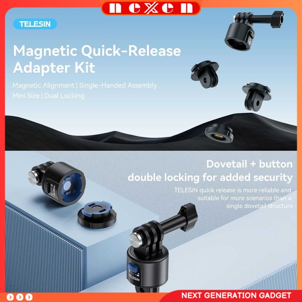 Adapter Magnetic Quick Release 3 Prong to 2 Prong 1/4 Thread - CQM-001