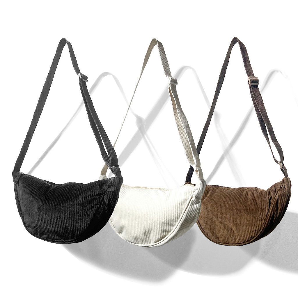 SLINGBAG BULAT CORDUROY / TAS SELEMPANG BULAT CORDUROY / TAS BAHU PRIA DISTRO