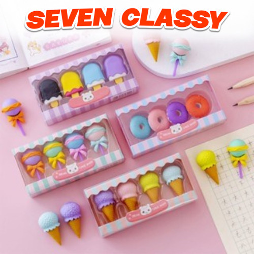 

LS - PENGHAPUS PENSIL H511 PENGHAPUS SET 4 IN 1 MODEL CUTE PENGHAPUS LUCU ERASER ICE CREAM