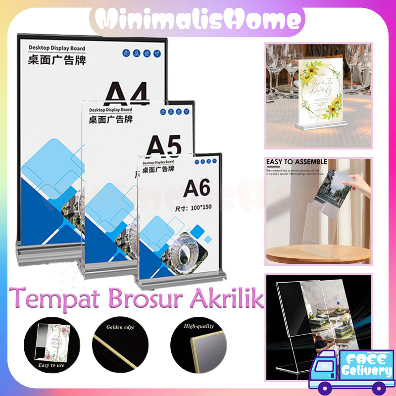 

Tempat Brosur Akrilik A4-A5-A6/ Tent Card Akrilik / Tent Holder Akrilik/ Stand Akrilik