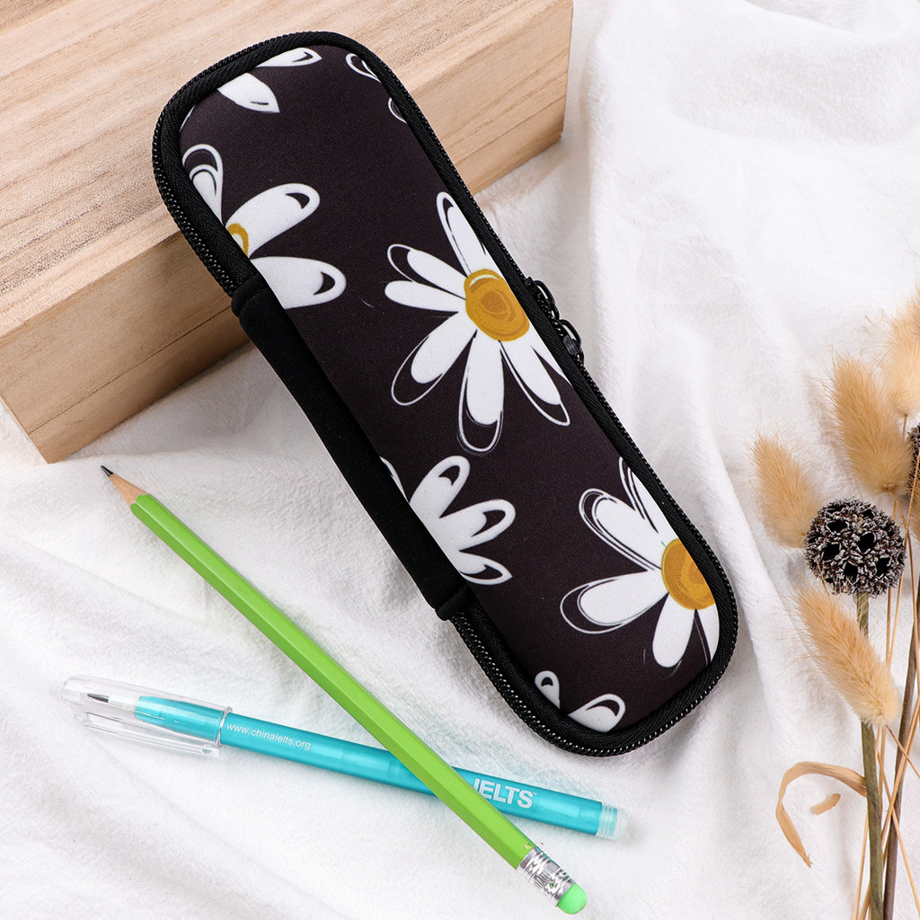 

Daisy Flower Pen Bag Simple Style Pencil Case Multifunctional Storage Bag Student School Stationery Organizer Supplies