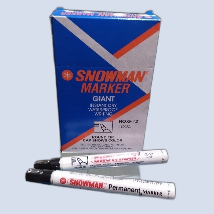 

[New Arrival] spidol permanen snowman hitam lusin