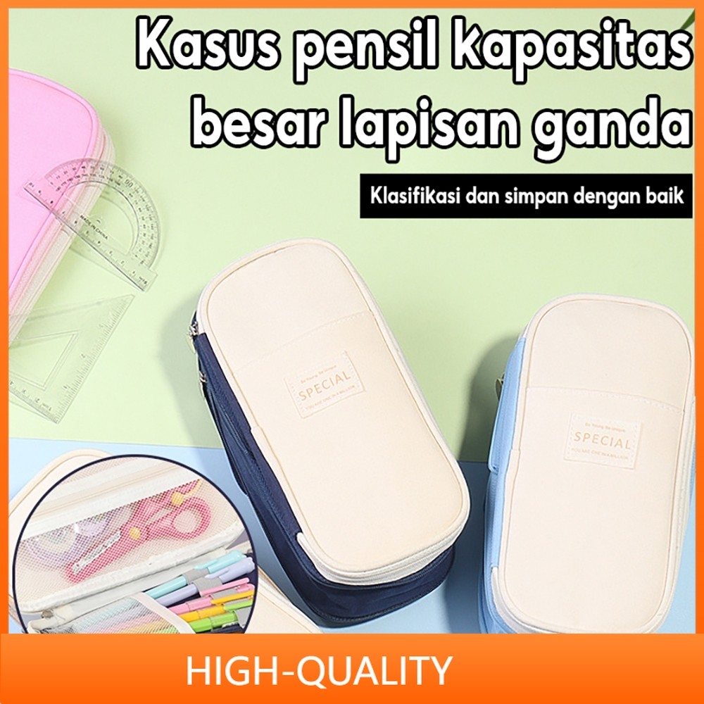 

【COD】Tas Pena Berkapasit Besar Tempat Pena Perlengkapan Penyimpanan Alat Tulis Tas Pena Anak-Anak Tempat Pena Kanvas Tahan Lama