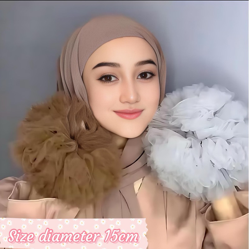 ikat rambut Scrunchie Tulle Cepol hijab ORIGINAL CEPOL TILE JUMBO  | SCRUNCHIE TILLE JUMBO PREMIUM |