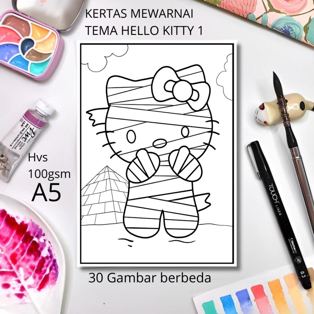 

30 Gambar Kertas mewarnai anak / Coloring / Sketa Tema Hello kitty 1claraa aurel