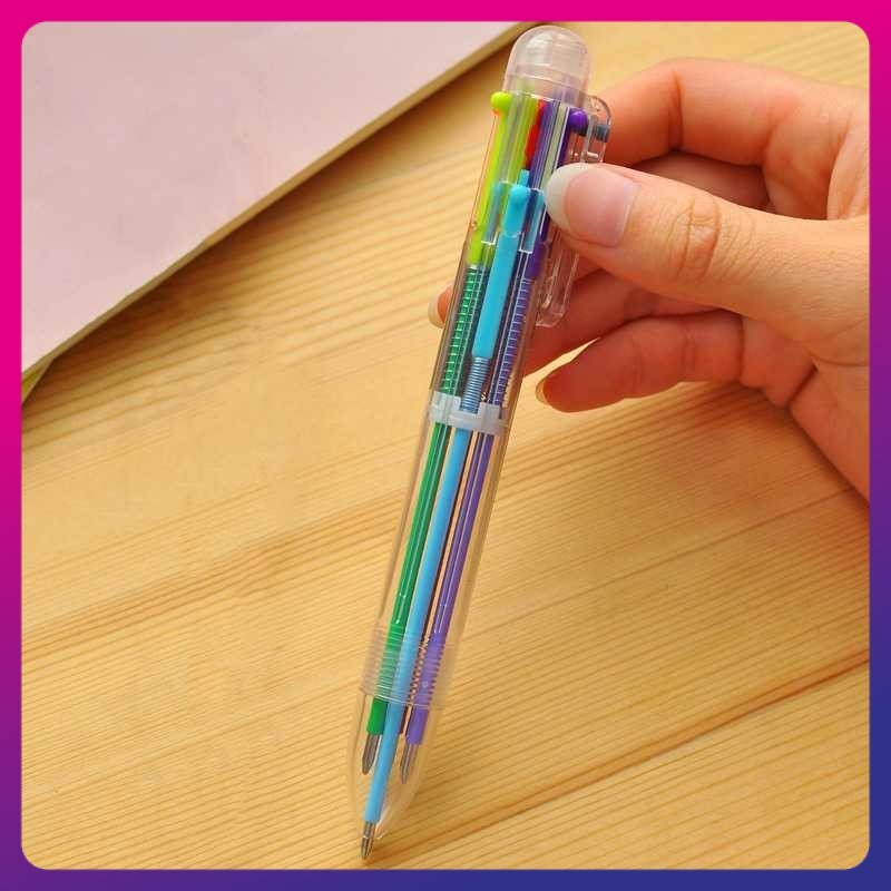 

Pulpen 6in1 Pena Bolpoin Warna-Warni Multi Colored Pen