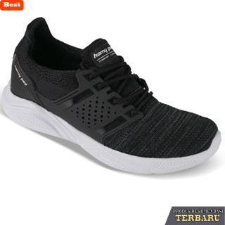 rekomendasi sepatu olahraga brand lokal Homyped Jitsu Sepatu Running Pria - Hitam Putih, 43