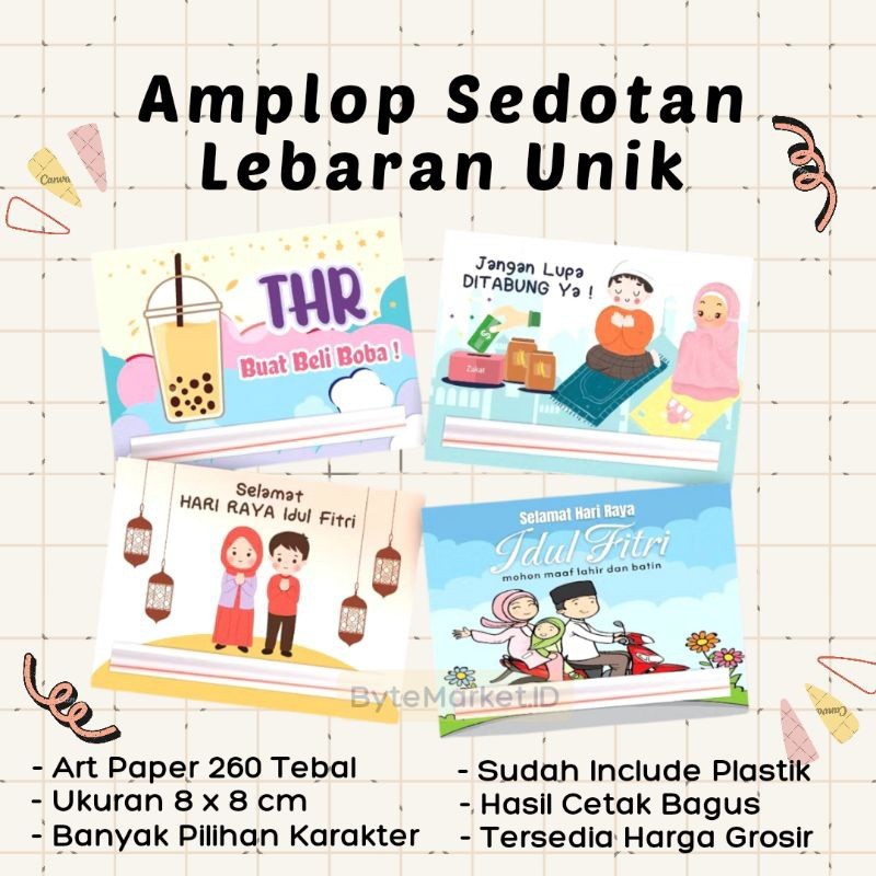 

Amplop Lebaran Sedotan Free Plastik Bisa Pilih Karakter /Amplop Lebaran Viral / Amplop Idul Fitri